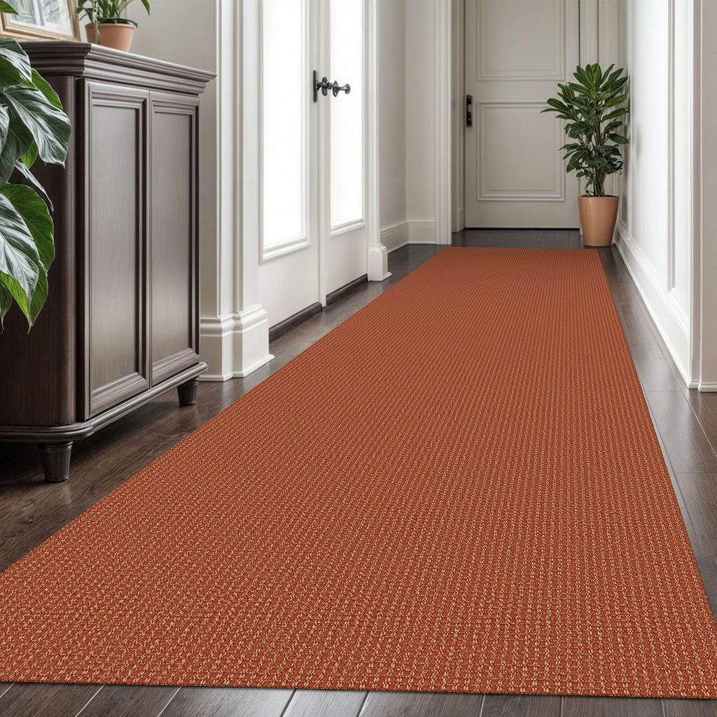 KOZYFLY Extra Long Runners for Hallways 3x16 ft Washable Kitchen Runner Non Slip Rubber Backed Hallway Rug Cotton Entryway Runner Rug Floor Carpet for Indoor Hall, Kitchen, Stair, Orange/Tan