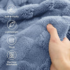 Bedsure GentleSoft Ashley Blue Throw Blanket for Couch - Super Soft Cozy Blankets Gifts for Kids Girls, Cute Small Fleece Throws for Bedroom Home Decor, 50x70 Inches
