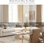 PONY DANCE Beige Blackout Curtains - Kitchen Window Drapes Short Heavy-Duty Soft Rod Pocket Curtain Draperies/Window Treatments for Nursery Bedroom, W 42 x L 30 Inches, Biscotti Beige, 2 Panels