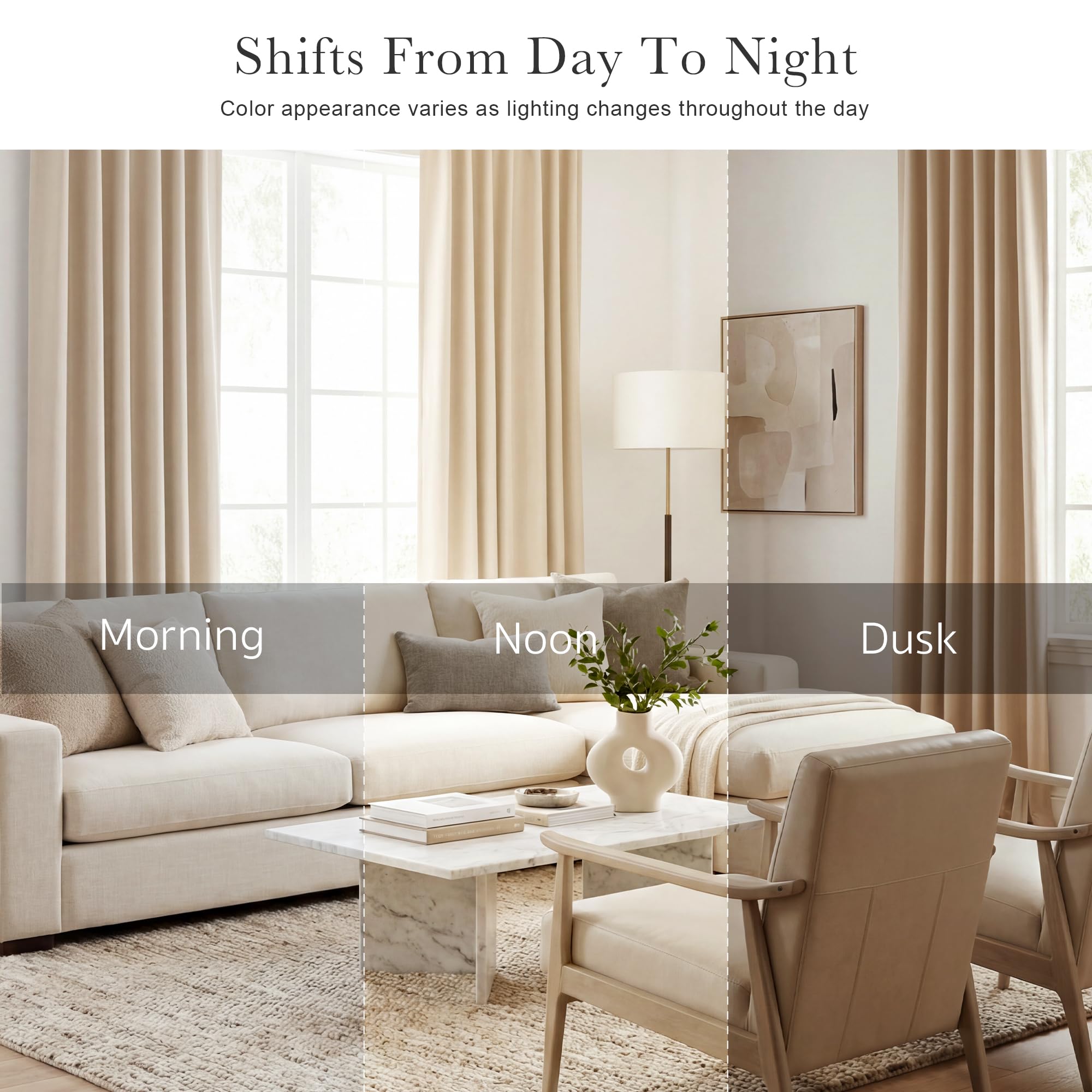 PONY DANCE Short Beige Blackout Curtains for Kitchen Over Sink, Window Drapes Small Soft Rod Pocket Draperies/Window Treatments for Nursery Bedroom, W 42 x L 45 Inches, Biscotti Beige, 2 Panels