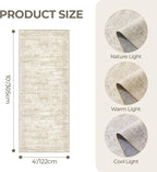 4x10 Runner Rug, Washable Hallway Runner Rug with Non-Slip Backing, Low Pile Wide Runner for Living Room, Entryway, Kitchen, Soft Modern Home Decor Mat for Dining Room(4'x10', Beige/Ivory)