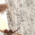 jinchan Vintage Floral Linen Curtains 90 Long for Living Room 2 Panels