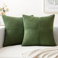 MIULEE Moss Green Decorative Euro Sham Pillow Covers 24x24 Inch 2 Pack