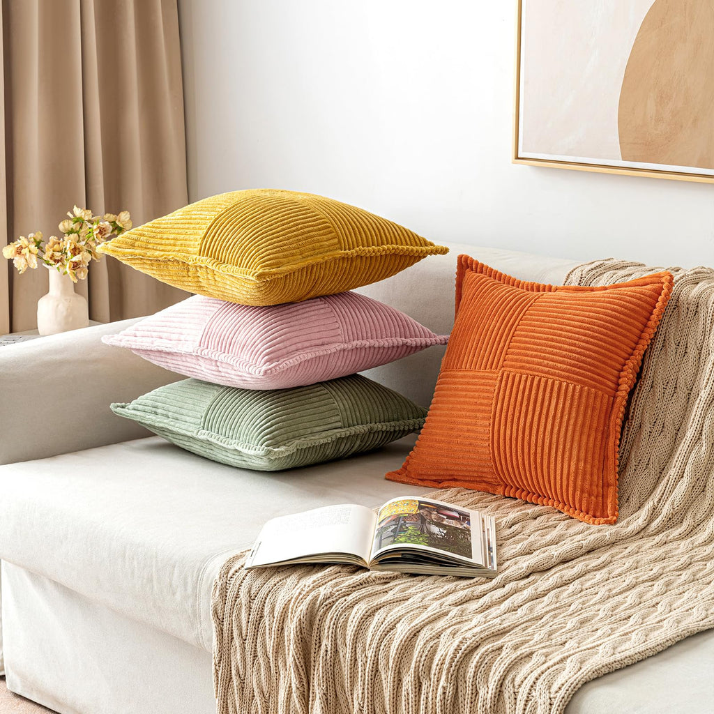 MIULEE Decorative Throw Pillow Covers for Couch 18x18 Inch Pink 2 Pack