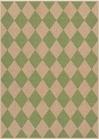 Lahome Colette Checkered Washable Rugs 5x7, Green Area Rug Neutral Large Outdoor Patio Living Room Rug, Farmhouse Non Slip Non Shedding Floor Carpet for Courtyard Camping