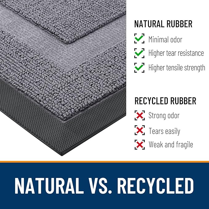 OLANLY Front Door Mat Outside 35x23, All-Season Heavy-Duty Rubber Doormat