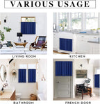 RYB HOME Blackout Curtains for Bedroom Living Room 63 inches Long, Thermal Insulated Privacy Rod Pocket Drapes for Nursery Office Home Theater, Width 42 by Length 63, Marine Blue, 2 Panels