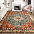 SERISSA 8x10 Washable Non Slip Boho Area Rug for Living Room