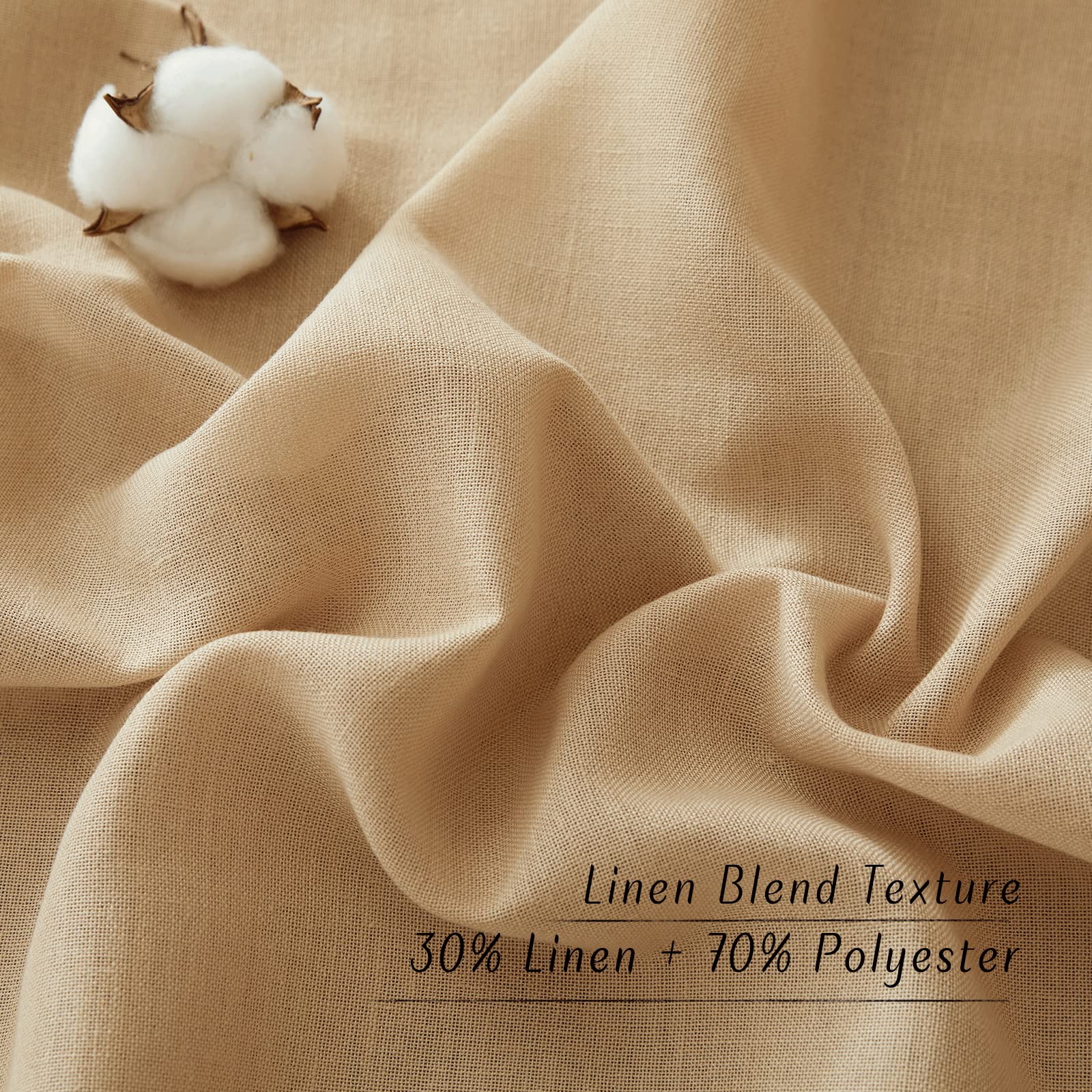 NICETOWN Semi Sheer Linen Burlap Curtains for Windows 96 inch Length 2 Panels, Grommet Semi Sheer Balance Privacy Added with Light Filtering Vertical Drapes for Bedroom/Living Room, W55 x L96