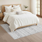 Nakagishi Boho 4x6 Area Rug Living Room Rugs Machine Washable Dark Gray