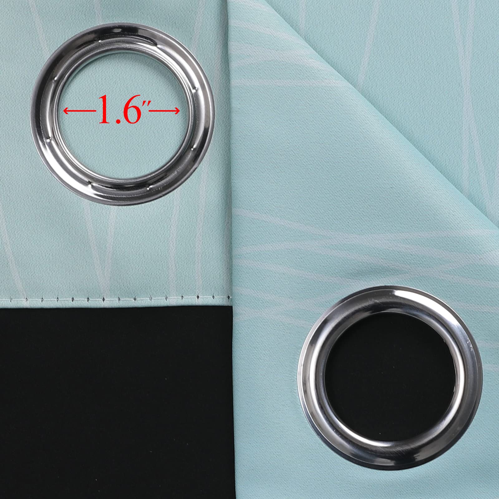 Estelar Textiler Aqua and Beige Ombre Blackout Bedroom Curtains 102 Inches