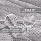 Exclusivo Mezcla Fleece Bed Blanket Twin Size, Super Soft and Warm Blankets for Couch, Sofa and Bed Waffle Textured, Cozy, Fuzzy and Lightweight (Light Grey, 90x66 Inches)