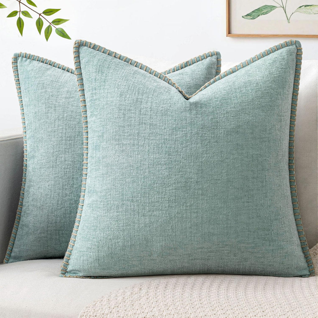 MIULEE Decorative Couch Throw Pillow Covers 20x20 Inch Coastal Light Blue
