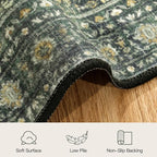 Lofus 6x9 Area Rug for Living Room,Green Washable Area Rugs with Non-Slip Backing,Soft Boho Carpets for Bedroom Dining Room Home Office Indoor Nursery