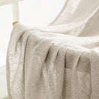 MIULEE Cream Linen Curtains 52x108 Inches Long for Bedroom and Living Room