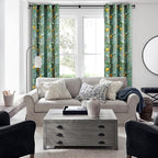 Topfinel Blackout Curtains 63 Inch Length 2 Panels, Cottagecore Tropical Forest Leaf Flower Hummingbird Lemon Patterned Energy Efficient Grommet Cute Green Drapery Treatment Nursery Classroom