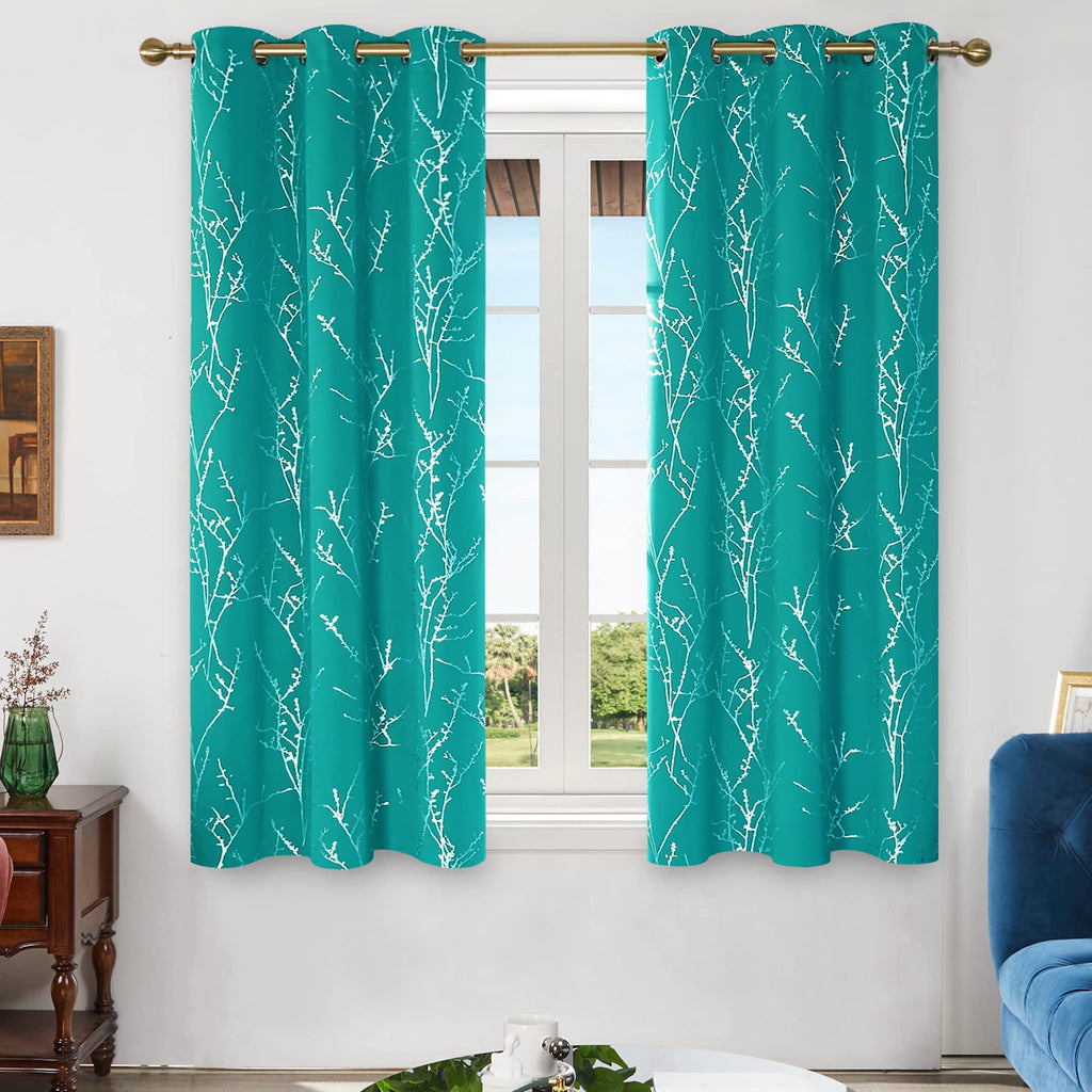 Deconovo Living Room Curtains 63 Inches Long, Blackout Curtains for Bedroom