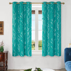 Deconovo Living Room Curtains 63 Inches Long, Blackout Curtains for Bedroom