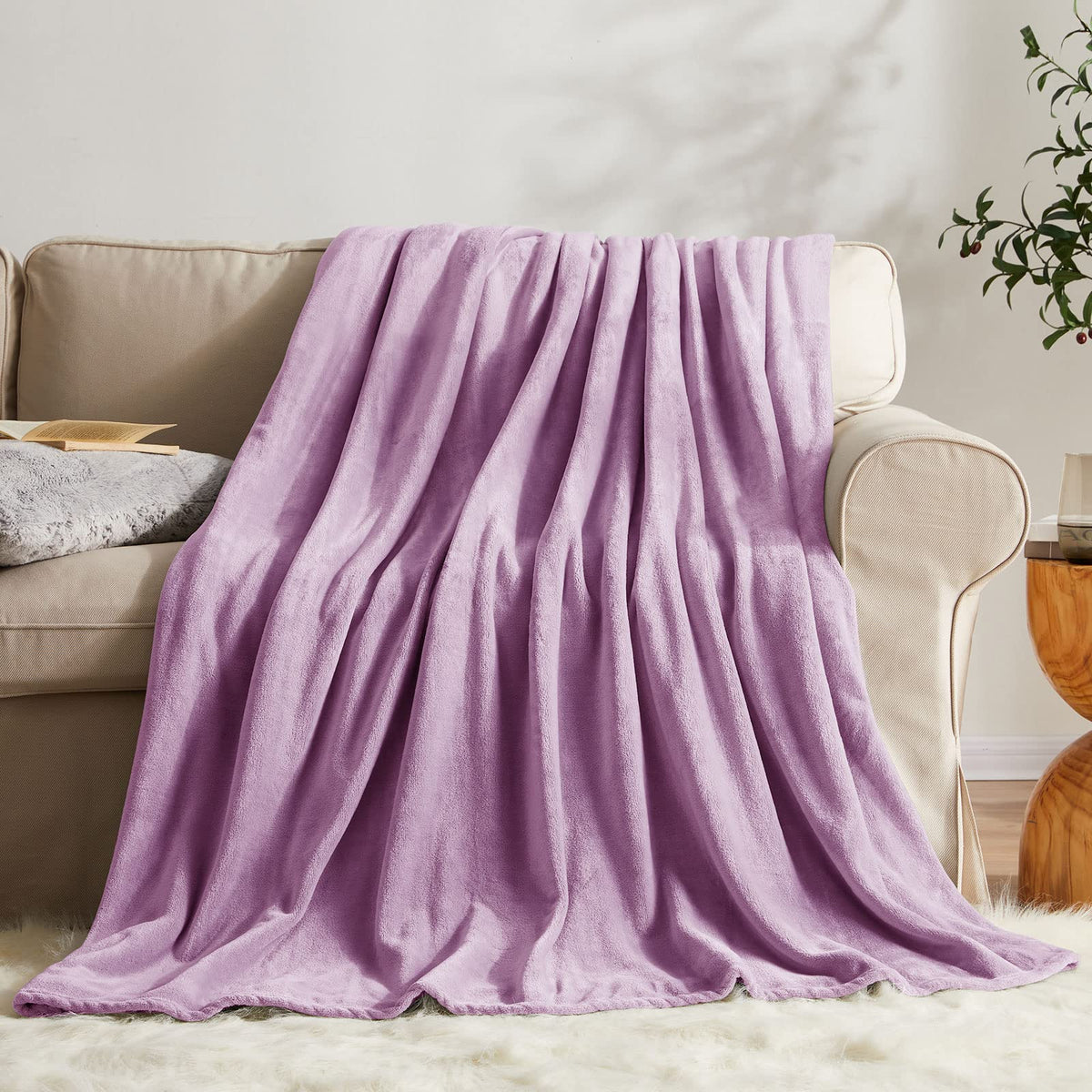 KMUSET Brown Throw Blanket Twin Size - Warm Cozy Soft Lightweight Blankets All Seasons Suitable 60 x 80 inches