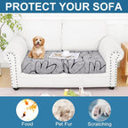 Smiry Printed Couch Cushion Covers, Stretch Soft Couch Covers for Sofa, Washable Non-Slip Sofa Slipcover Furniture Protector for Indoor and Outdoor (2 Pack, Grey and Black)