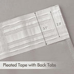 MIULEE Stone Back Tab Blackout Curtain 96 Inch Long 2 Panels Set for Bedroom, Rod Pocket/Pinch Pleat Thermal Insulated Living Room Darkening Pleated Light Blocking Floor to Ceiling Drape