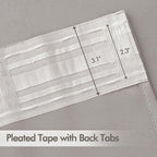 MIULEE Cobblestone Back Tab Blackout Curtains 52x102 Inch Long 2 Panels Set