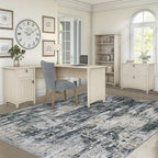5x7 Area Rugs for Living Room, Washable Modern Abstract Large Area Rug Neutral Soft Non Slip Kids Rug Stain Resistant Indoor Carpet for Bedroom Nursery Dining Room Playroom(BlackGreyGold,5'x7')