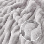 Exclusivo Mezcla Striped King Size Fleece Blanket for Bed, Couch, 90"x104"