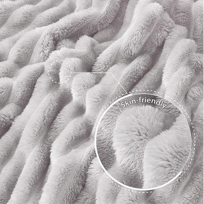 Exclusivo Mezcla Striped King Size Fleece Blanket for Bed, Couch, 90"x104"