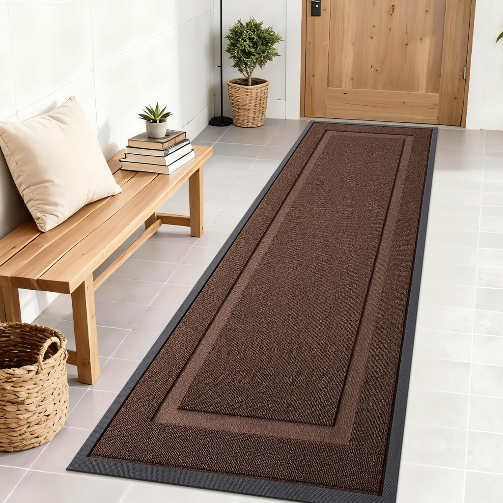 OLANLY Front Door Mat Outside 71x23, All-Season Heavy-Duty Rubber Doormat