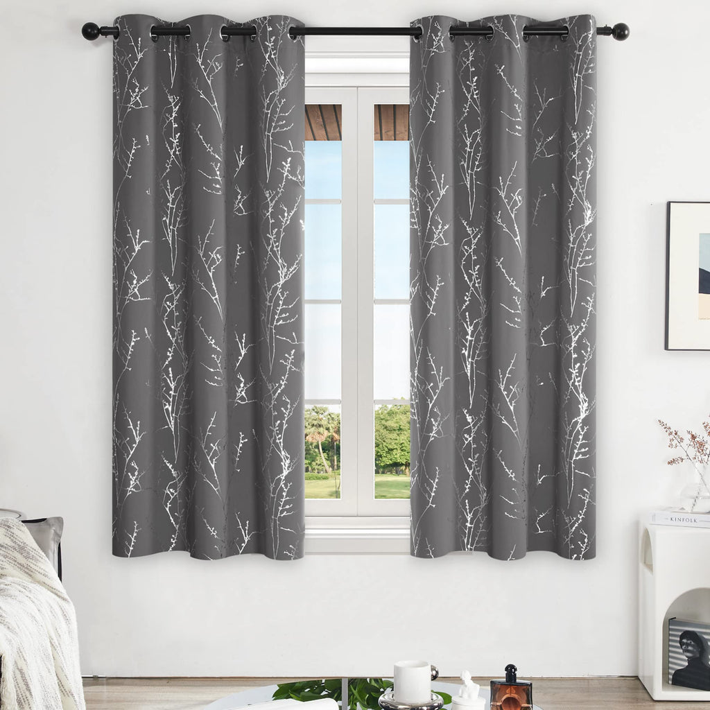 Deconovo Living Room Curtains 63 Inches Long, Blackout Curtains for Bedroom