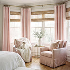 RYB HOME Pink 100%Blackout Linen Curtains for Girl's Room W52 x L84, Thermal Insulated &Privacy Assurd Curtains for Bedroom/Nursery/Living Room, Rod Pocket&Back Tab Drapes Boho Vintage Style, 2 Panels