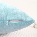 CaliTime Throw Pillow Covers Decorative 24 X 24 Inches Pack of 2 Cozy Chenille Cushion Cases for Couch Sofa Bed Living Room Home Light Blue Grey