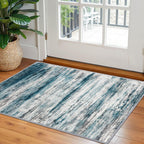 KOZYFLY Abstract Small Area Rugs 2x3 Washabl Rugs Fro Entryway Blue