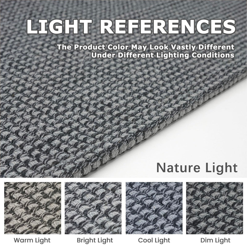 KOZYFLY Extra Long Runners for Hallways 3x16 ft Washable Kitchen Runner Non Slip Rubber Backed Hallway Rug Cotton Entryway Runner Rug Floor Carpet for Indoor Hall, Kitchen, Stair, Grey/Dark Grey
