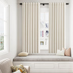 Guken 100% Blackout Linen Curtains 63 Inch Length 2 Panels Set for Living Room Bedroom Back Tab Thermal Insulated Black Out Drapes Room Darkening Farmhouse Style for Bedroom Window Curtains 52x63
