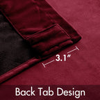 MIULEE Velvet Curtains 52x90 inches 2 Panels Burgundy Red Blackout Curtains