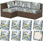 8Pcs Stretch Patio Cushion Covers, Outdoor Couch & Sofa Replacement Slipcovers for Patio Furniture Cushion Covers, Washable Reusable Furniture Protector