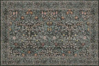 Dark Green Washable Entry Rug - Front Door Throw Rugs Indoor, Non-Slip Bathroom Small Rugs, Vintage Floral Thin Rug for Kitchen, Boho Entryway Décor (2x3 Dark Green)
