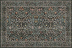 Dark Green Washable Entry Rug - Front Door Throw Rugs Indoor, Non-Slip Bathroom Small Rugs, Vintage Floral Thin Rug for Kitchen, Boho Entryway Décor (2x3 Dark Green)