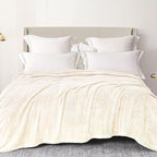 Exclusivo Mezcla Plush Fuzzy Fleece Bed Blanket King Size, Super Soft, Fluffy and Warm Blankets for Couch, Bed, All Season (Ivory, 90x104 inches)