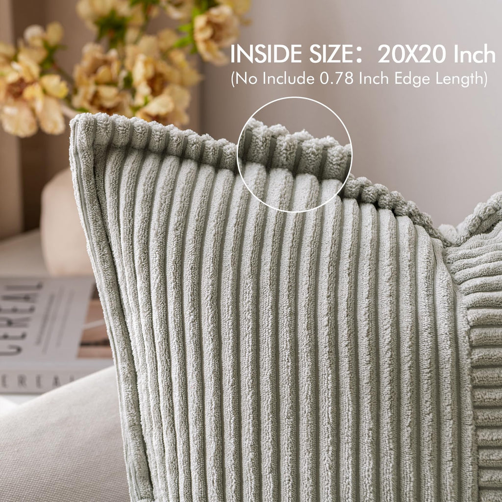 MIULEE Decorative Throw Pillow Covers for Couch 20x20 Inch Light Grey