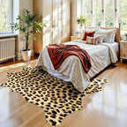 AROGAN Western Faux Leopard Rug, Large Animal Print Cheetah Rug, 7 x 6.2 Ft