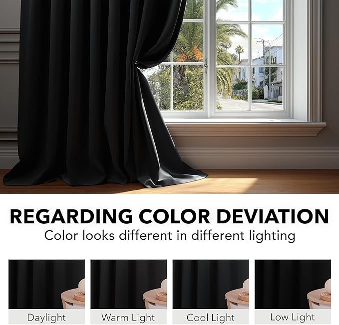 Deconovo Blackout Curtains for Bedroom 108 Inches Long