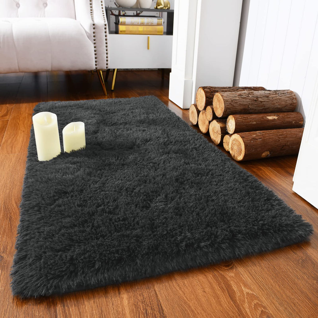 Chicrug Soft Runner Rug for Bedroom Living Room Plush Fluffy Rug 2x3