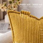 MIULEE Decorative Throw Pillow Covers for Couch 20x20 Inch Mustard Yellow