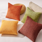 Topfinel Decorative Throw Pillow Covers Cushion Cases, Set of 4 Soft Velvet Modern Double-Sided Designs, Mix and Match for Home Decor, Pillow Inserts Not Included (26x26 inch, Yellow/Orange)