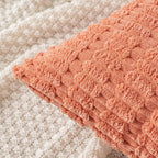 MIULEE Corduroy Decorative Throw Pillow Covers 18x18 Coral Pack of 2