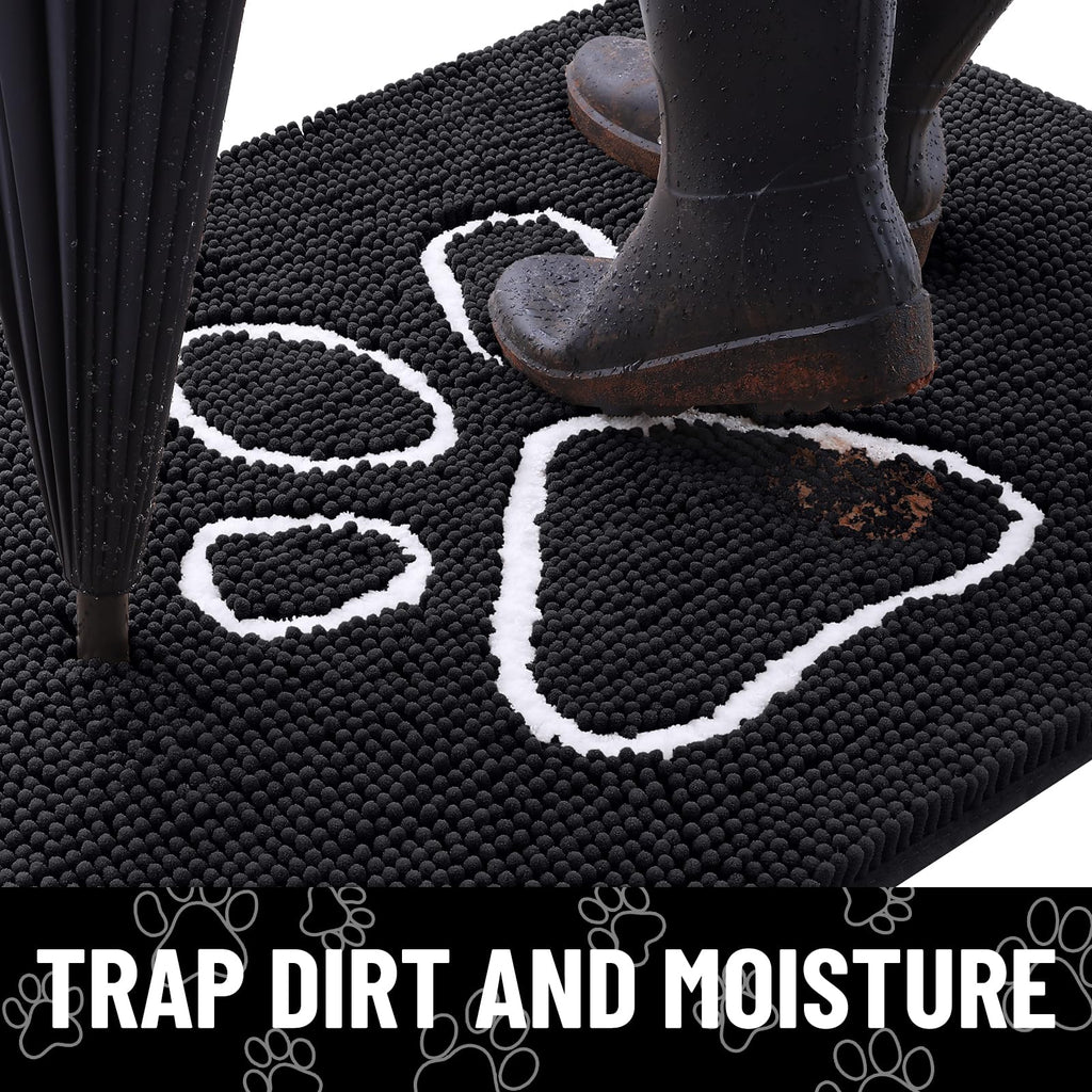 Smiry Dog Door Mat for Muddy Paws, Absorbent Non Slip Dirt Trapper, 59x32