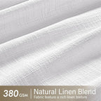 MIULEE Pinch Pleated White Thick Linen Curtains 102 Inches Long 2 Panels, Linen Texture Drapes for Living Room Bedroom, Pinch Pleat Memory Trained Back Tab Light Filtering Window Curtains with Hooks